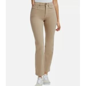 Good American Postal Khaki High Waist Straight Leg Pants Neutral Womens Sz 6/28